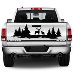 Hunting Deer & Trees Tailgate Decal | 4x4 Off-Road Vinyl Sticker for Pickup Trucks & SUVs