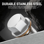 VW Golf / Passat / Tiguan / Audi A3 A4 A5 A6 TT Stainless Steel Magnetic Differential Drain Plug M10x1.0 N90281802 2000 - 2017
