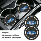 Ford Silicone Anti-Slip Car Coaster / Cup Mat for Focus MK2 / MK3 / MK4 / MK5, Fiesta MK7, Mondeo MK4 & Fusion (1-2 Piece Set)