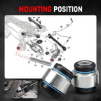 BMW E81 / E82 / E87 / E88 1 Series, E90 / E91 / E92 / E93 3 Series & E84 X1 Billet Aluminum Rear Trailing Arm & Monoball Bearing Kit 2005 - 2015 (Replaces 33322406291 / 33326763477 / 33326763092)
