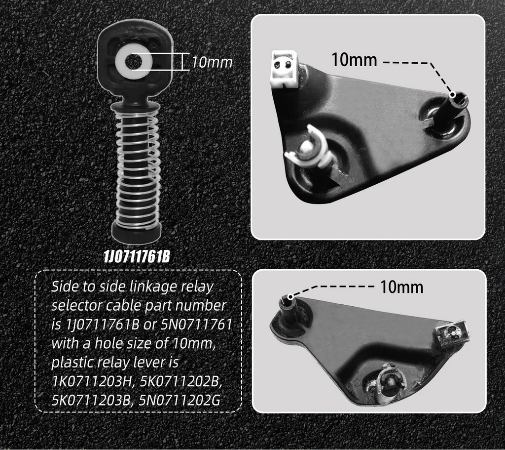 VW Golf MK7 / Jetta / Passat / Beetle / EOS / CC & Audi A3 / Q3 / TT Manual Transmission Billet Aluminium Shifter Bushing Kit (10mm Pin)