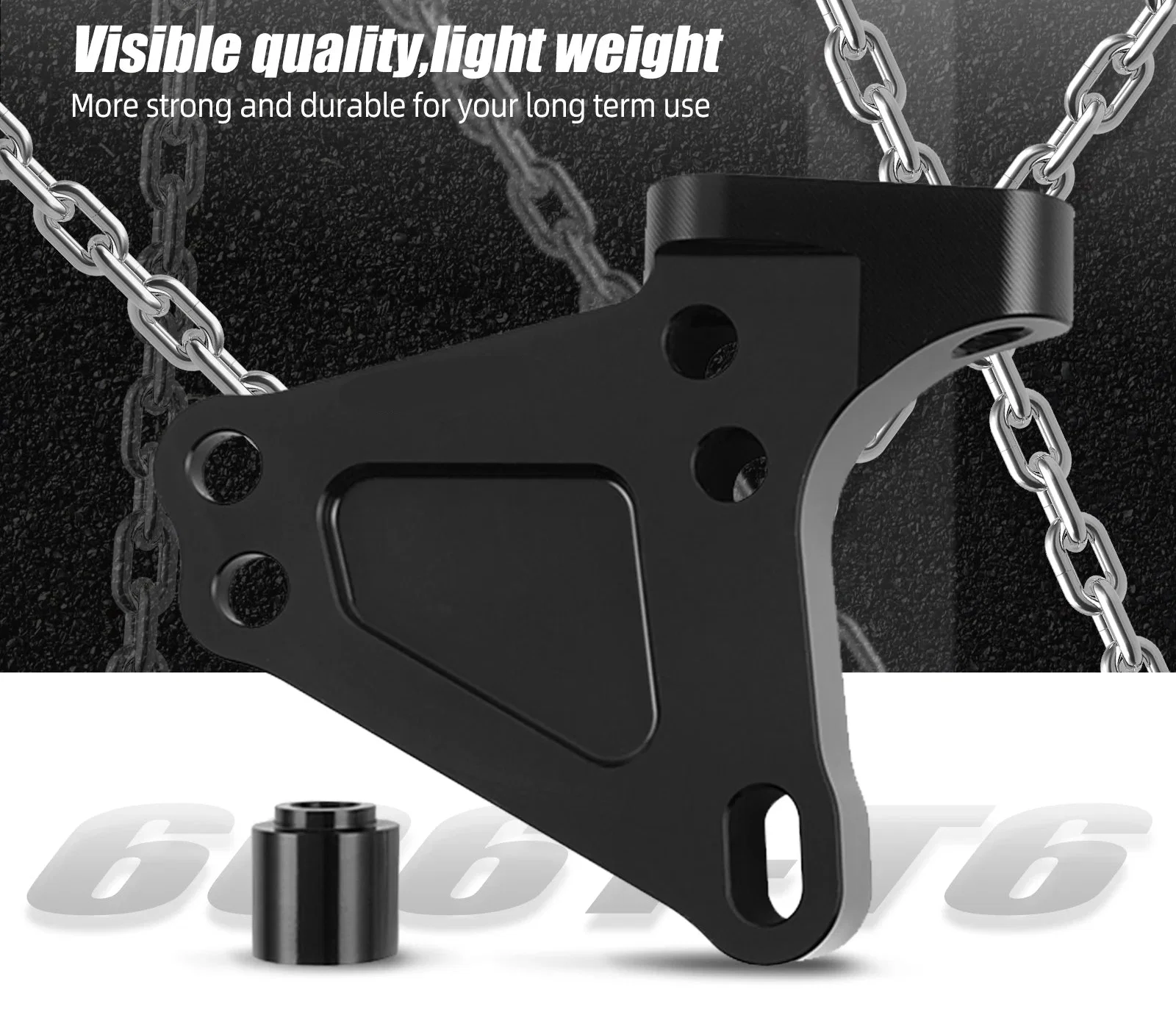 Honda Civic Si / CR-V / K-Swap K20 K24 Black Billet Aluminum K-Series Engine Block Bracket Passenger Side 2002 - 2006