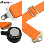 Pair Of Orange 4 Point Nylon Harness Camlock Racing Seat Belts