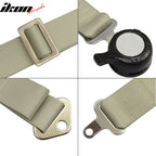 Pair Of White Light Silver 4 Point Harness Camlock Racing Seat Belts