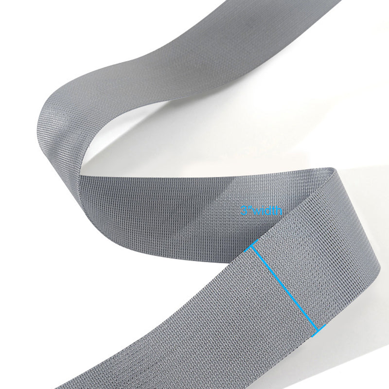 Universal 3" Wide 4 Point Buckle Racing Seat Belt Harness Nylon Grey