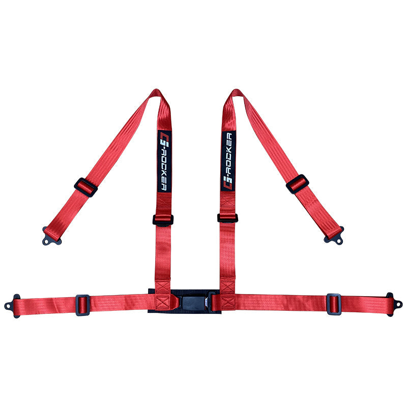 Universal 4 Point Buckle Red Racing Harness Racing Seat Belt Nylon