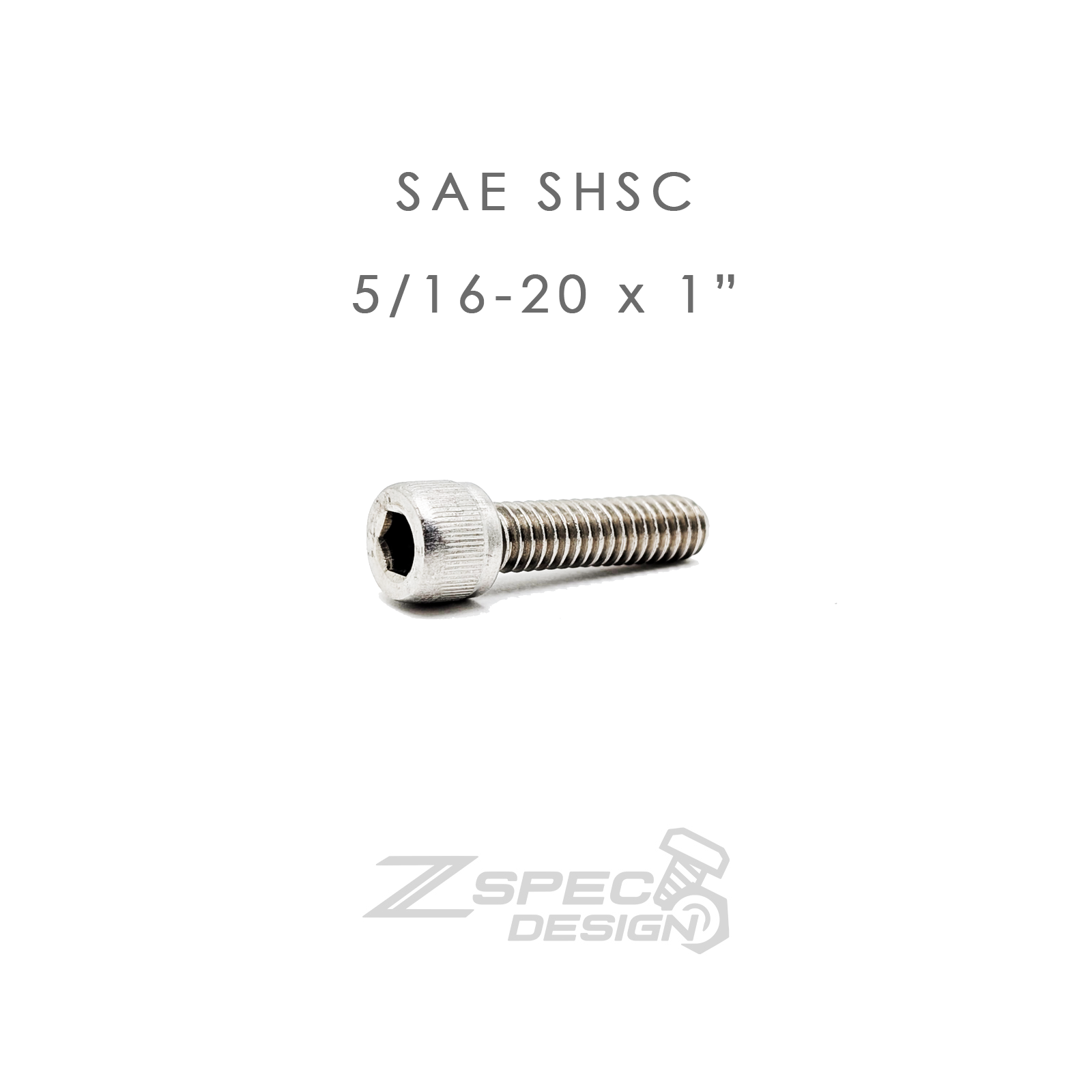 ZSPEC 5/16 x 20 (SAE) Socket-Cap SHSC Fasteners, Stainless, 10-Pack