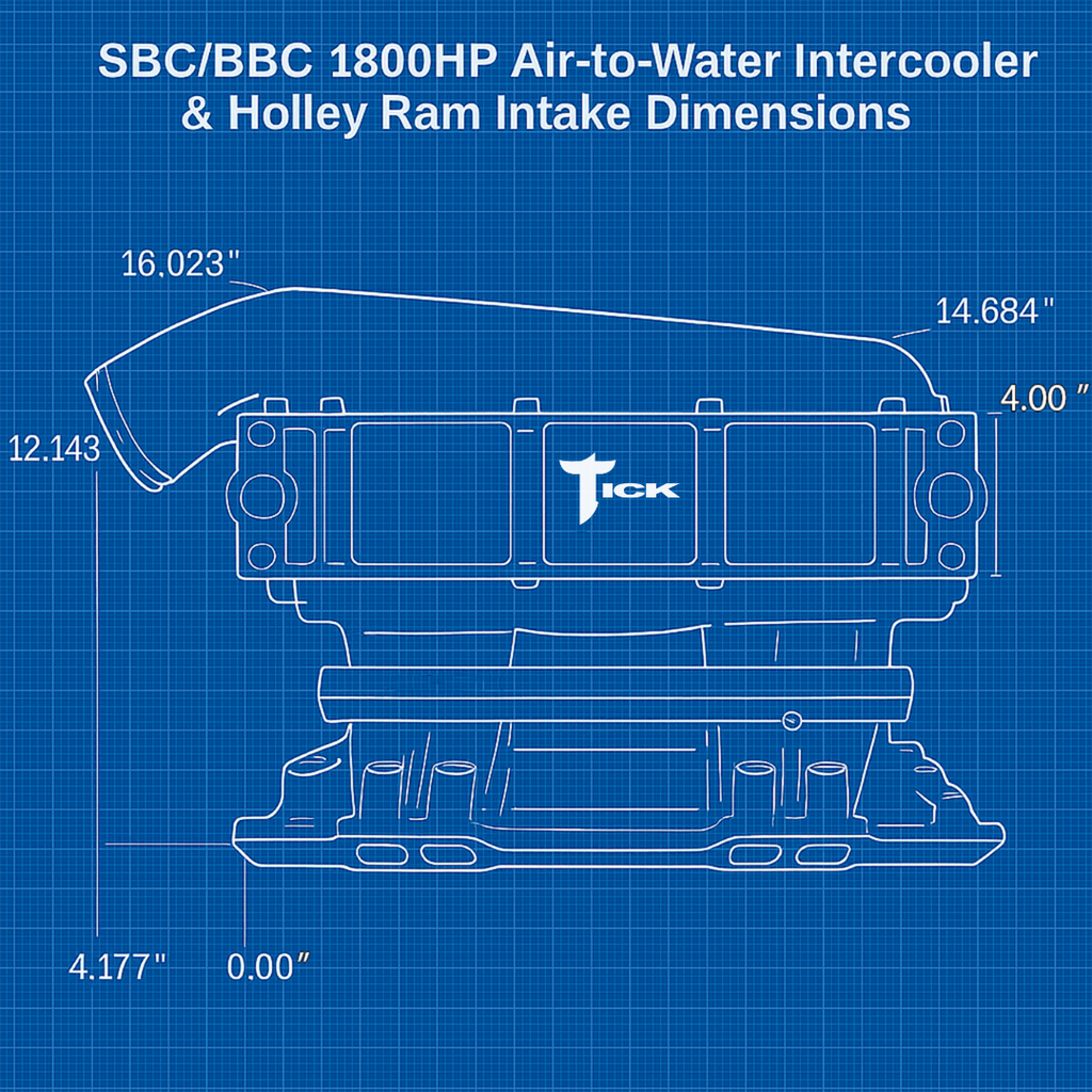 Tick SBC/BBC 1800HP Air-to-Water Intercooler By Tick Performance