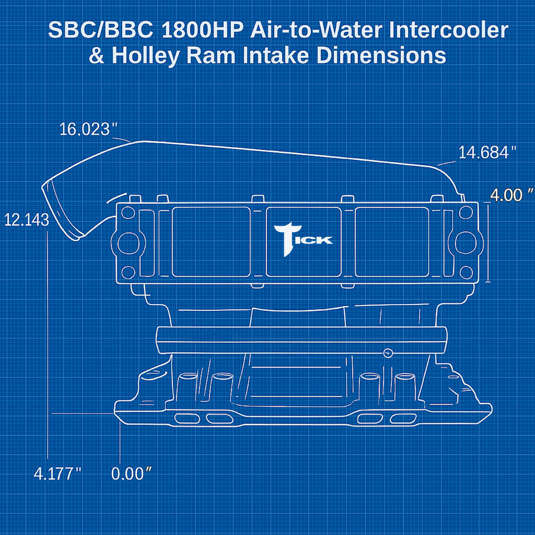 Tick SBC/BBC 1800HP Air-to-Water Intercooler By Tick Performance