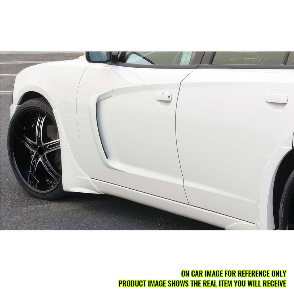 2015-2023 Dodge Charger IKON2 Style Side Fin Vents Gloss Black ABS
