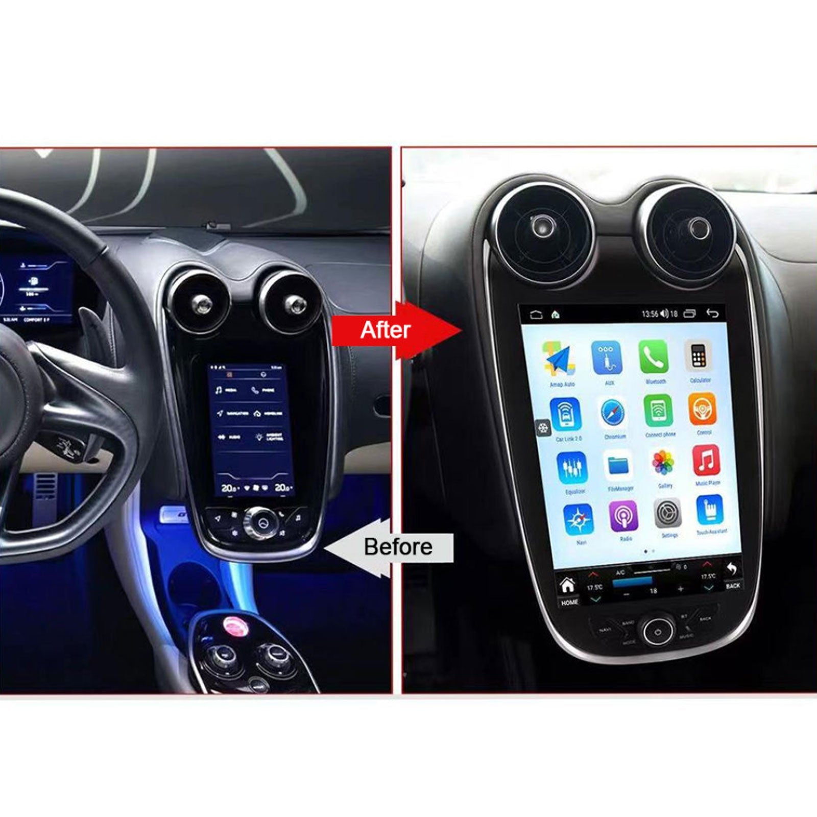 12.1 in Apple Car Play Radio Screen Interior for McLaren GT 570S 570GT 540C 600LT - Bull Boost Performance