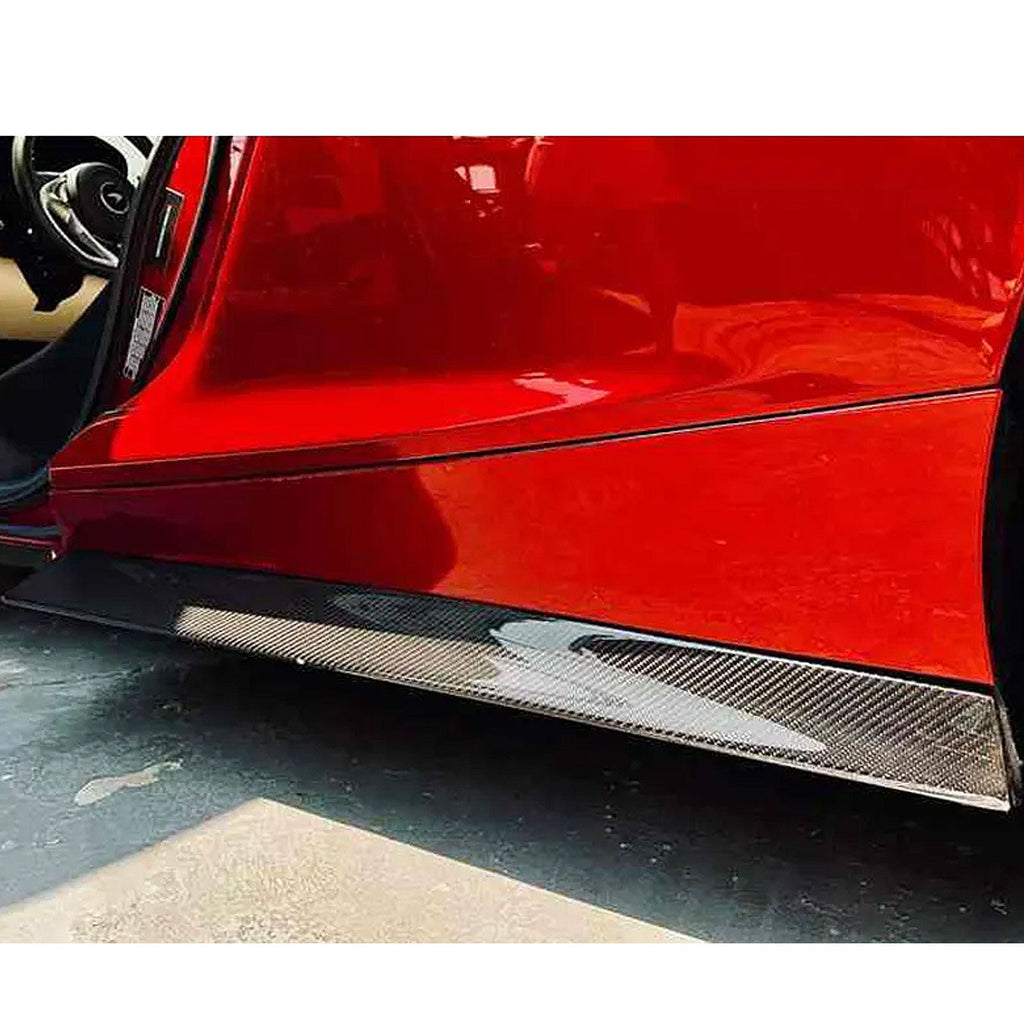 V2 Style Dry Carbon Fiber Side Skirt Door Extensions Set for McLaren GT - Bull Boost Performance