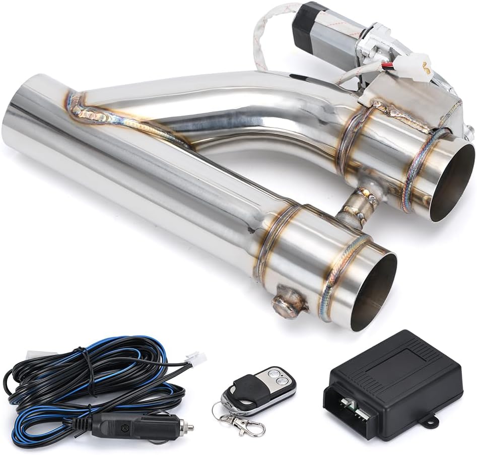 Universal 2.5 Inch Dual Stainless Steel Exhaust Valve Pipe Kit 2PC - Bull Boost Performance