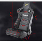 The Chosen Leather Reclinable Bull Boost Racing Bucket Seat with Slider Rails - Bull Boost Performance