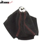 Universal JDM BlackÂ Red Stitch Suede Shift Cover Manual Leather