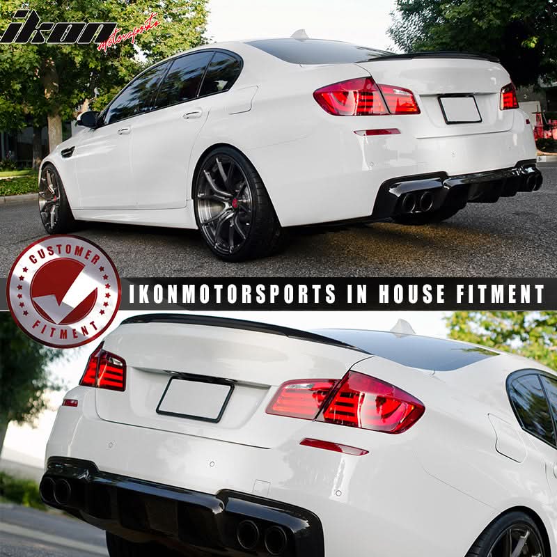 2011-2016 BMW F10 5-Serie P Style Unpainted Trunk Spoiler Carbon Fiber