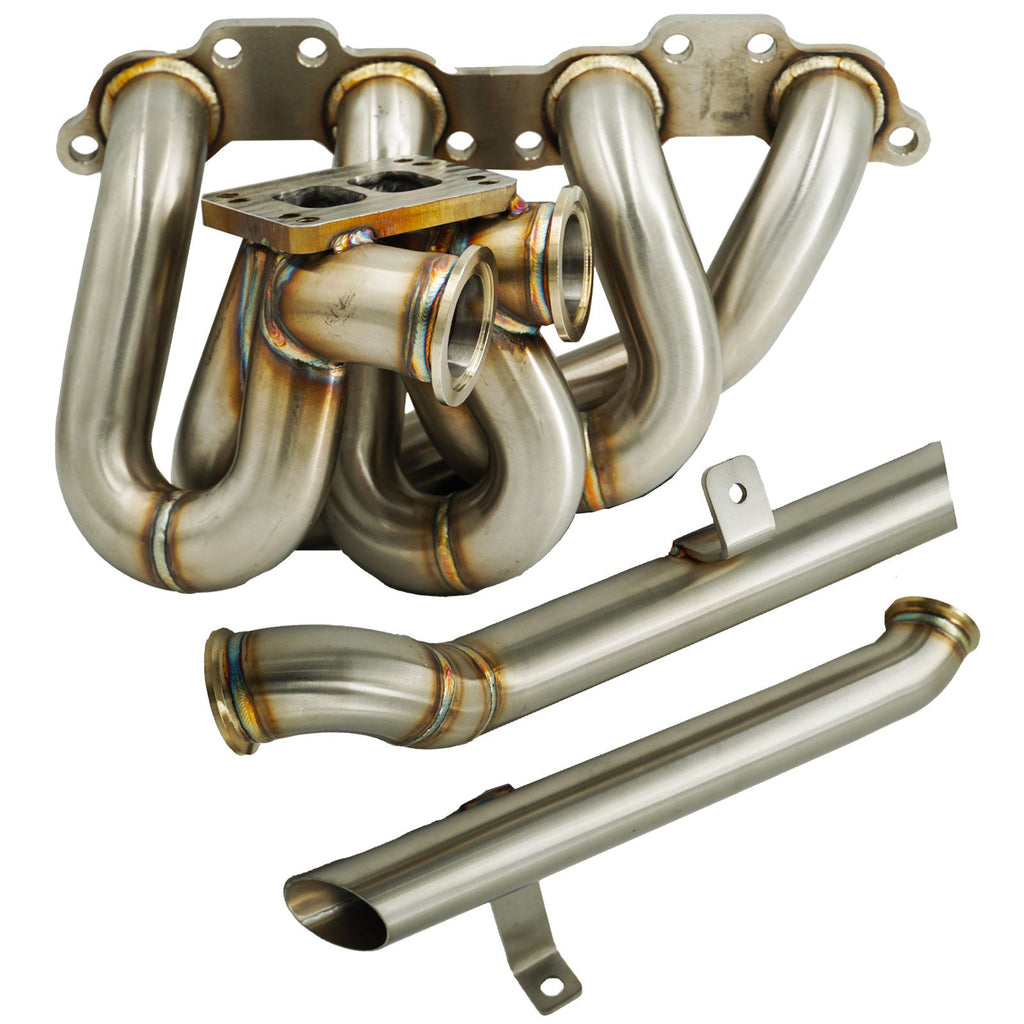 SR20DET T3 T4 Twin Scroll 44mm Top Mount Turbo Manifold Kit S13 S14 S15 180SX 240SX - Bull Boost Performance