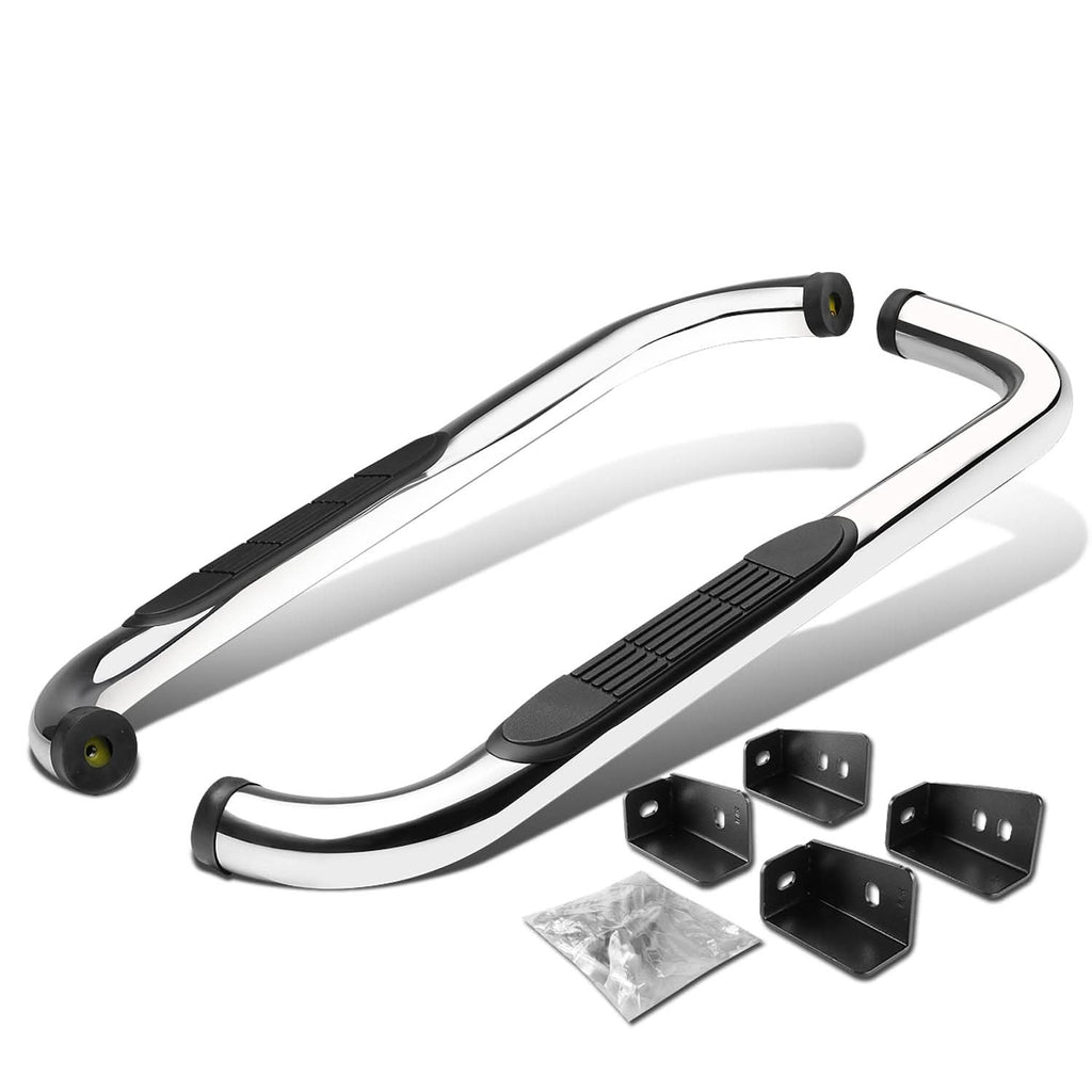 99-16 Chevrolet Silverado 3" Round Nerf Bars - Standard Cab Silver