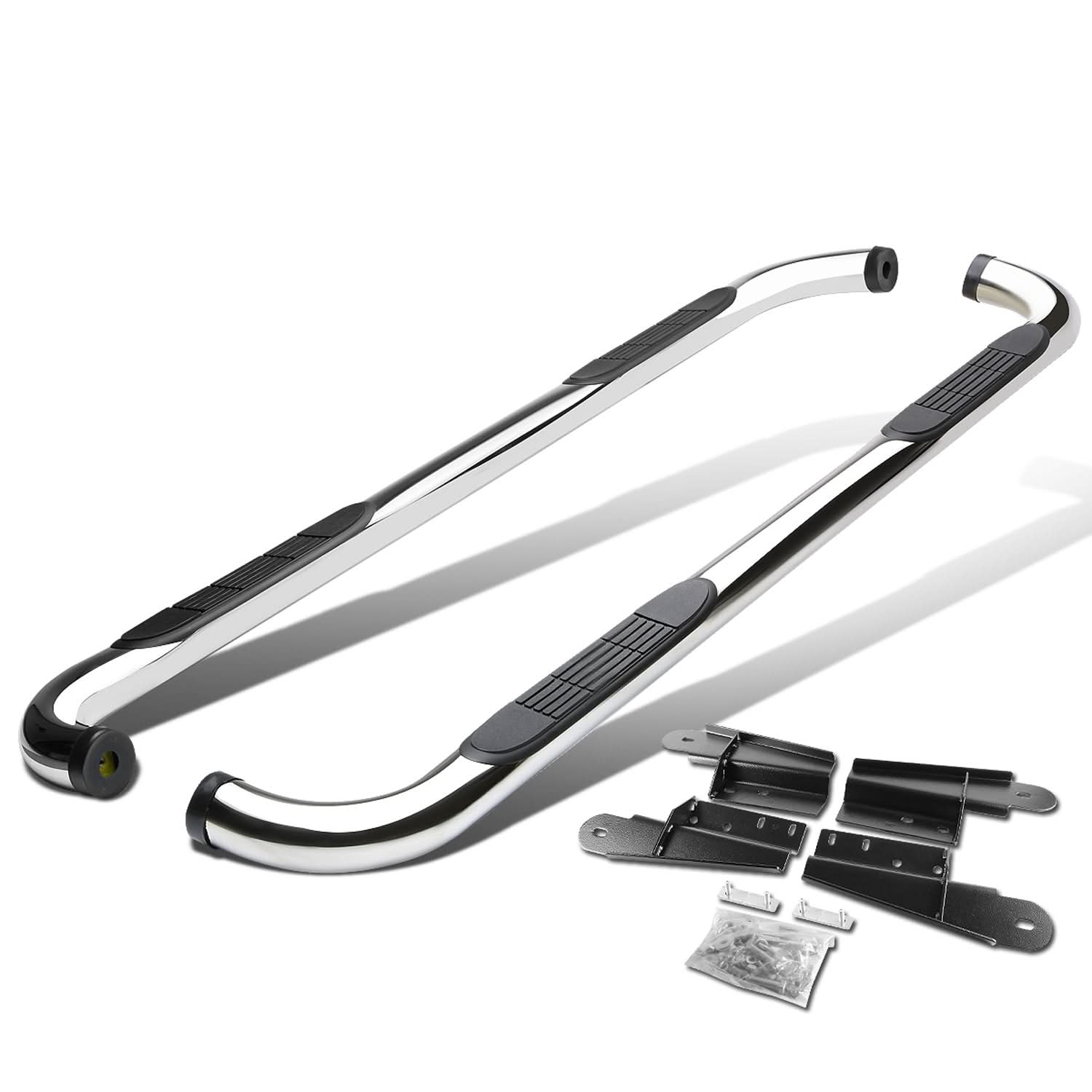 2004-2008 Ford F-150 Extended Cab 3" Round Nerf Bars - Silver