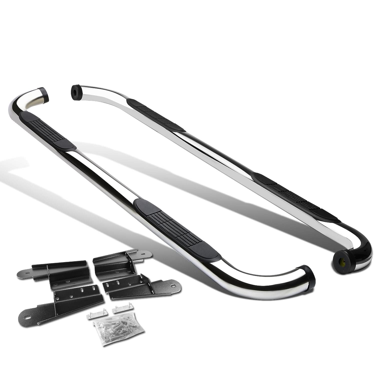 2004-2008 Ford F-150 Extended Cab 3" Round Nerf Bars - Silver