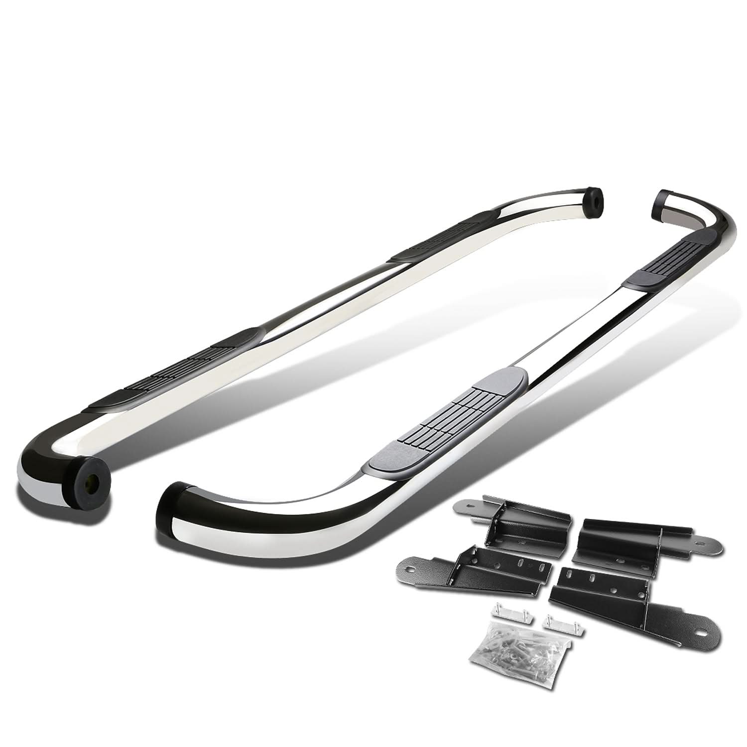 2004-2008 Ford F-150 Extended Cab 3" Round Nerf Bars - Silver