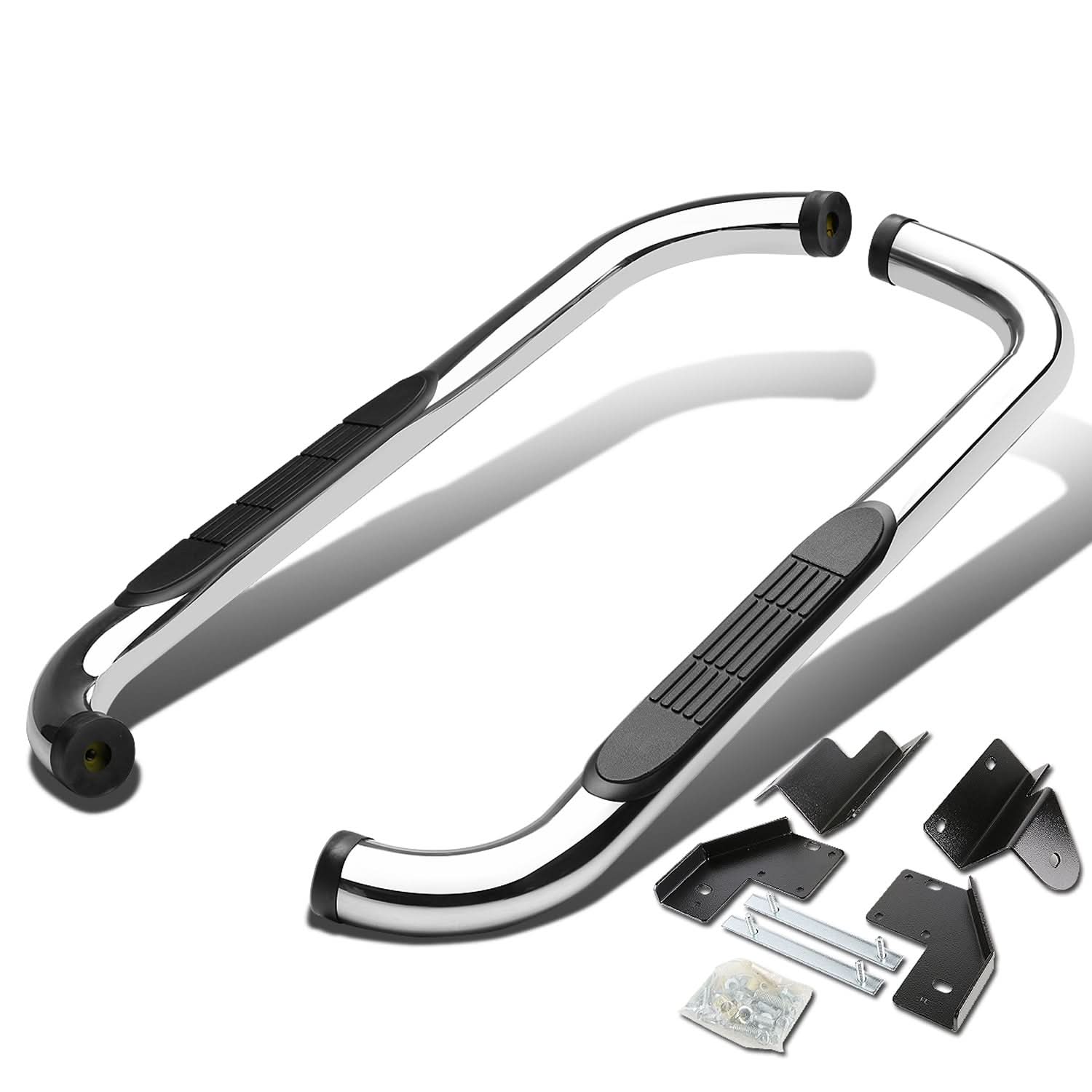 99-16 Ford F-250 F-350 Super Duty 3" Round Nerf Bar Step Bar Silver