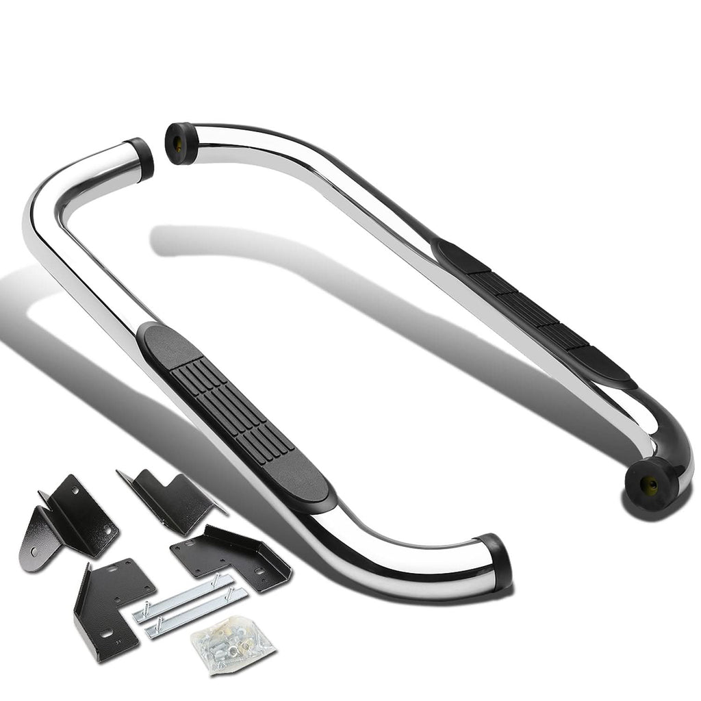 99-16 Ford F-250 F-350 Super Duty 3" Round Nerf Bar Step Bar Silver