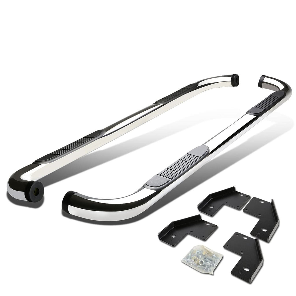 99-16 Ford F-250 F-350 Super Duty Crew Cab 3" Round Nerf Bars Silver
