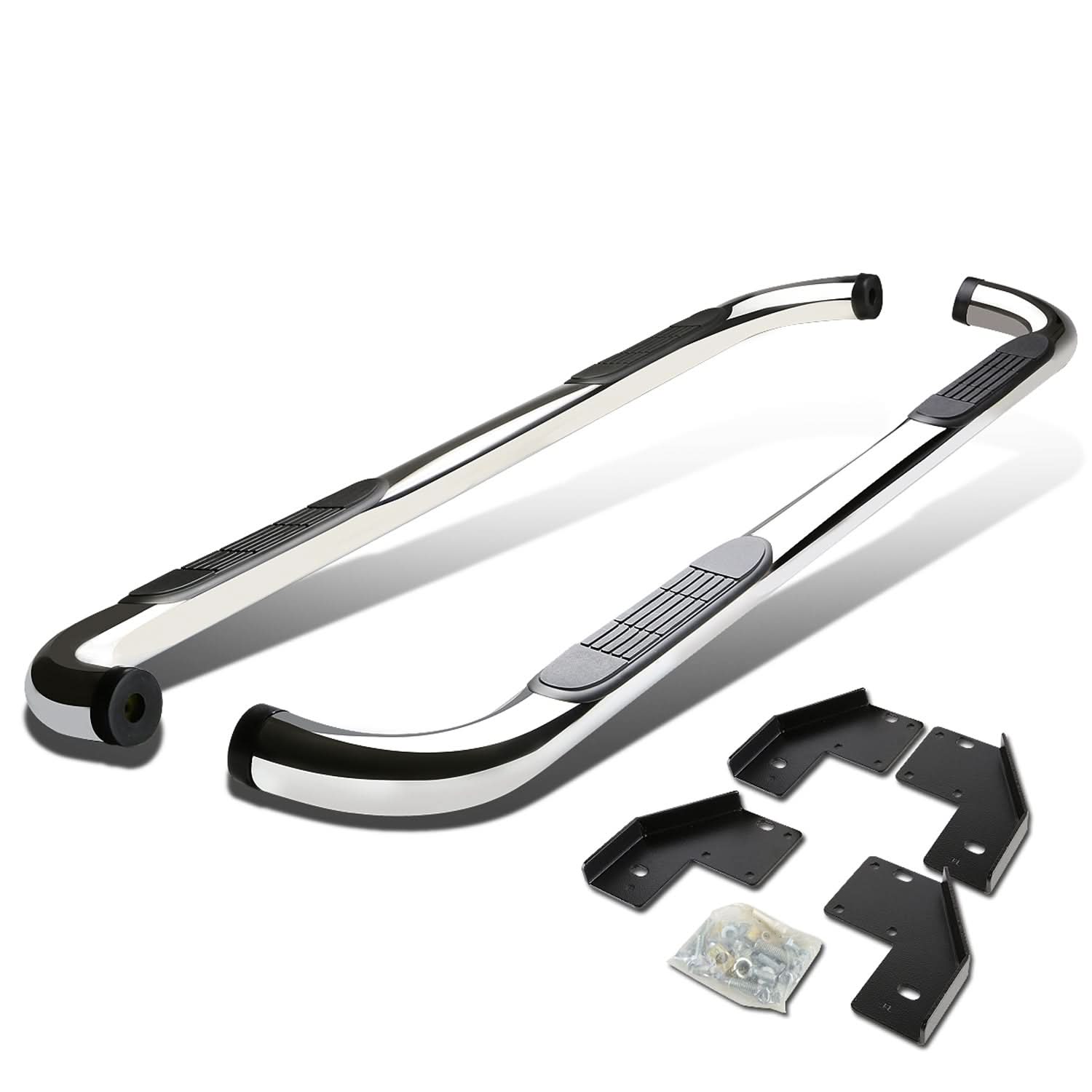 99-16 Ford F-250 F-350 Super Duty Crew Cab 3" Round Nerf Bars Silver