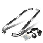 01-04 Toyota Tacoma Double Cab 3" Round Nerf Bars - Silver