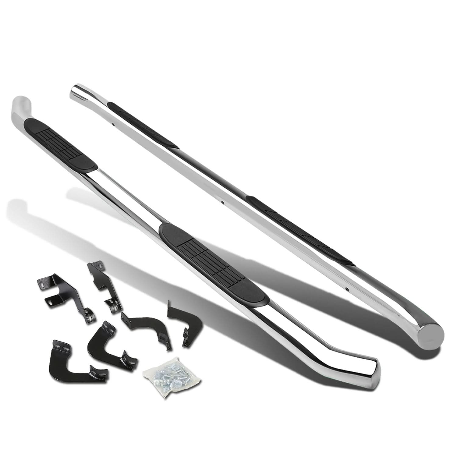05-16 Toyota Tacoma Double Cab 3" Round Nerf Bar Step Bar - Silver