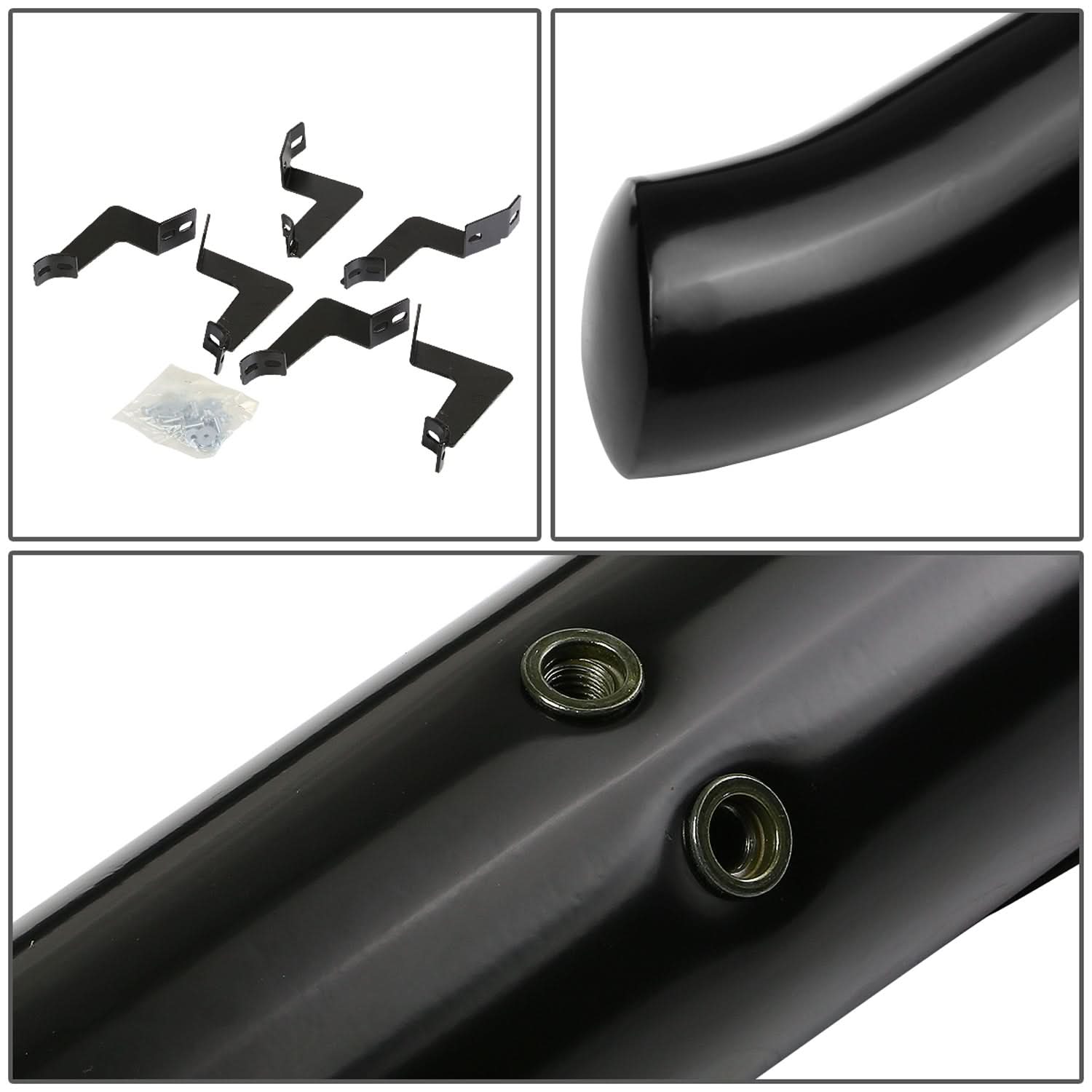 2007-2020 Toyota Tundra Double Cab 3" Round Nerf Bars - Black