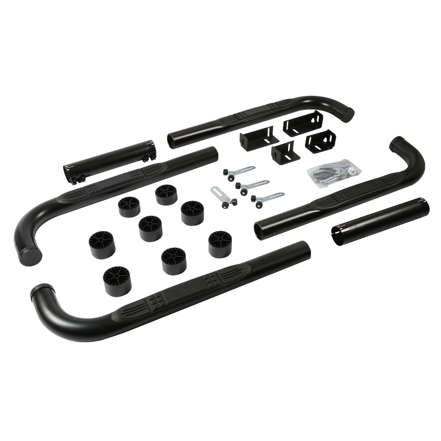 Universal 3" Round Nerf Bar / Step Bar - 90 Degree - Black