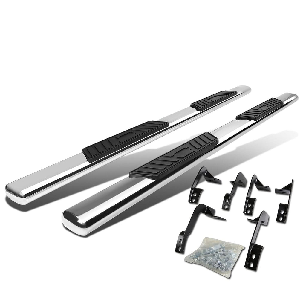 2009-2016 Dodge RAM 5" Oval Straight Nerf Bars - Quad Cab Silver