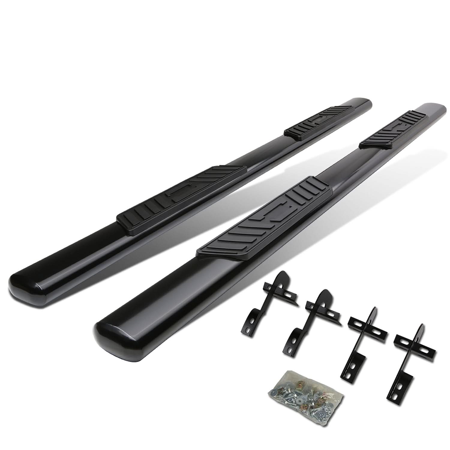 04-08 Ford F-150 / 06-08 Lincoln Mark LT 5" Oval Nerf Step Bars Black