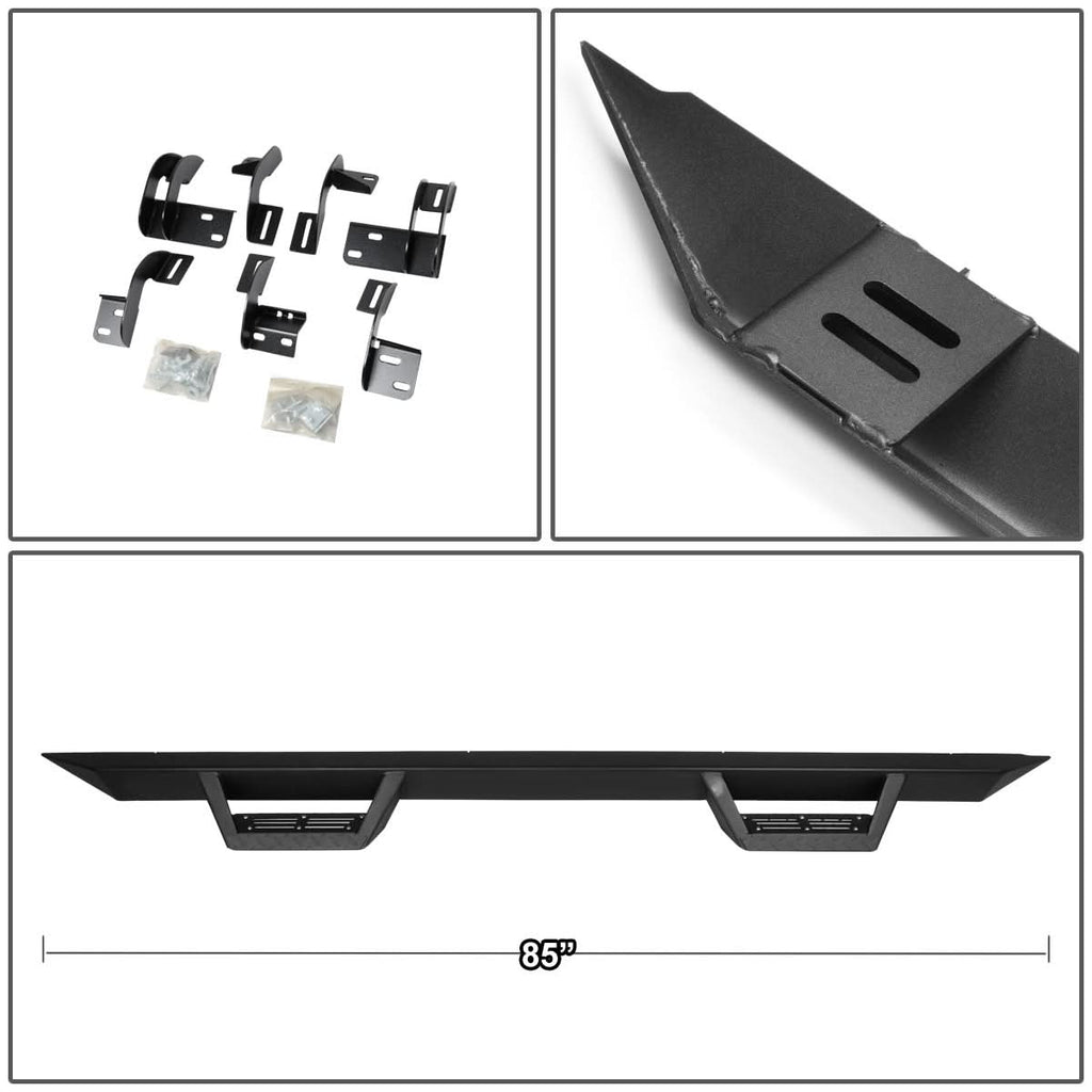 2009-2017 Dodge Ram 1500 Step Down Nerf Bar Step Bar Crew Cab Black