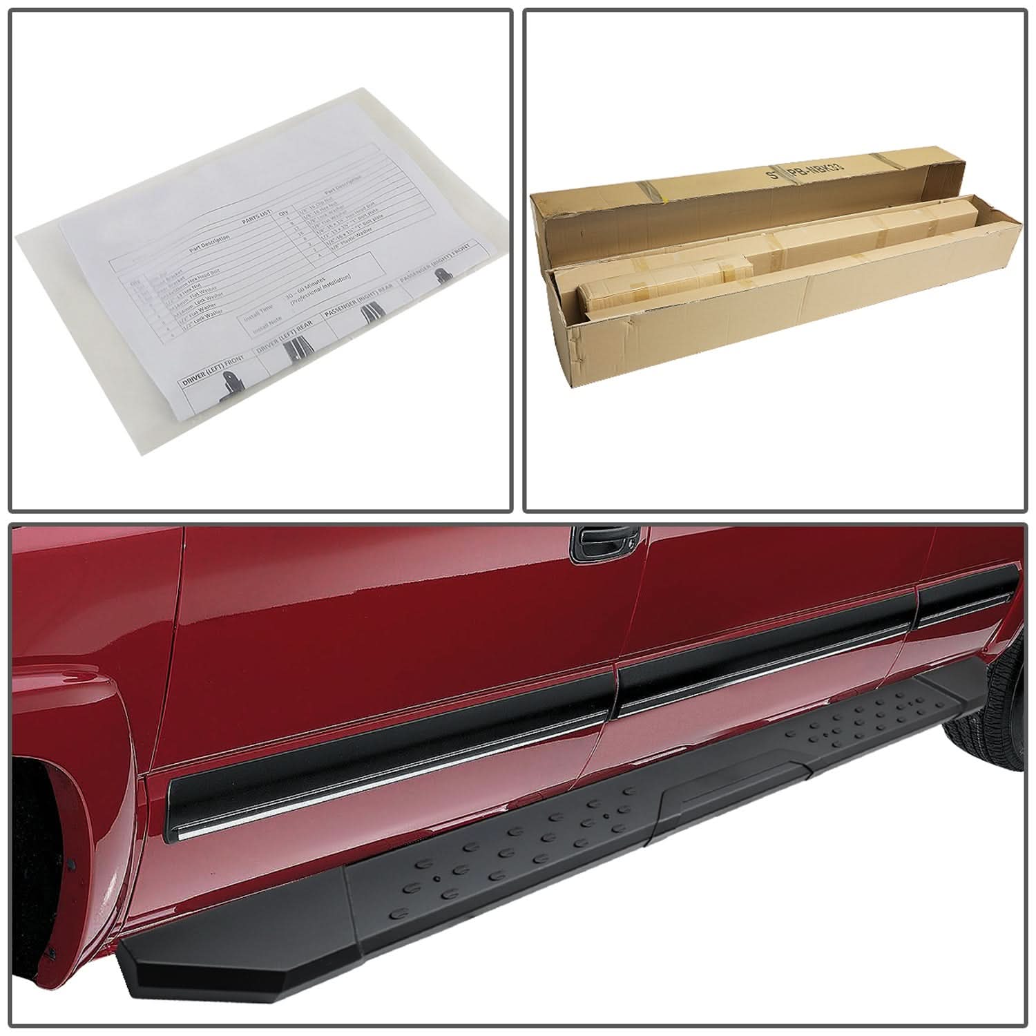 07-17 Chevy Silverado GMC Sierra 5.5" Straight Nerf Step Bar Black