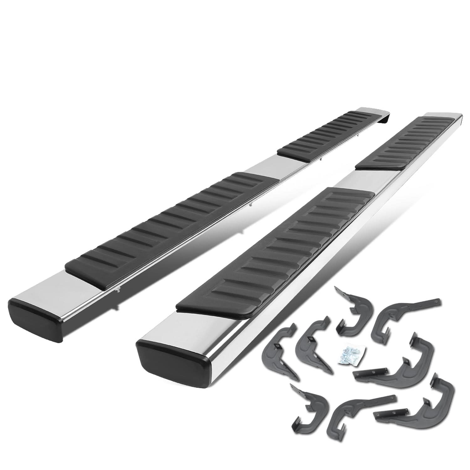 07-19 Chevrolet Silverado GMC Sierra 6" Straight Nerf Step Bar Silver