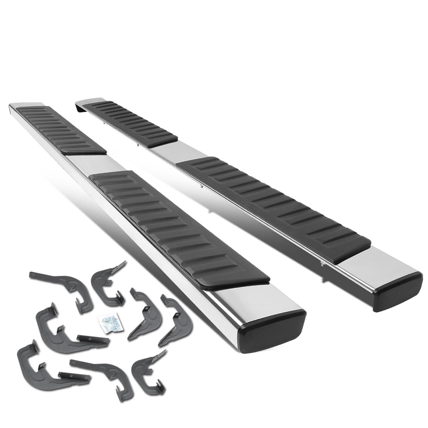 07-19 Chevrolet Silverado GMC Sierra 6" Straight Nerf Step Bar Silver