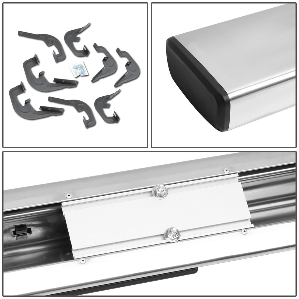 07-19 Chevrolet Silverado GMC Sierra 6" Straight Nerf Step Bar Silver