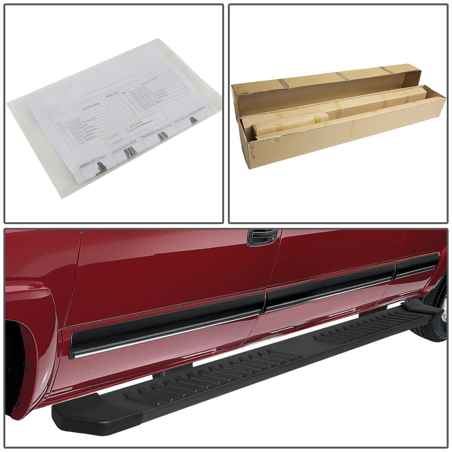 2015-2018 Ford F-150 Crew Cab 6" Oval Nerf Bar Step Bar - Black