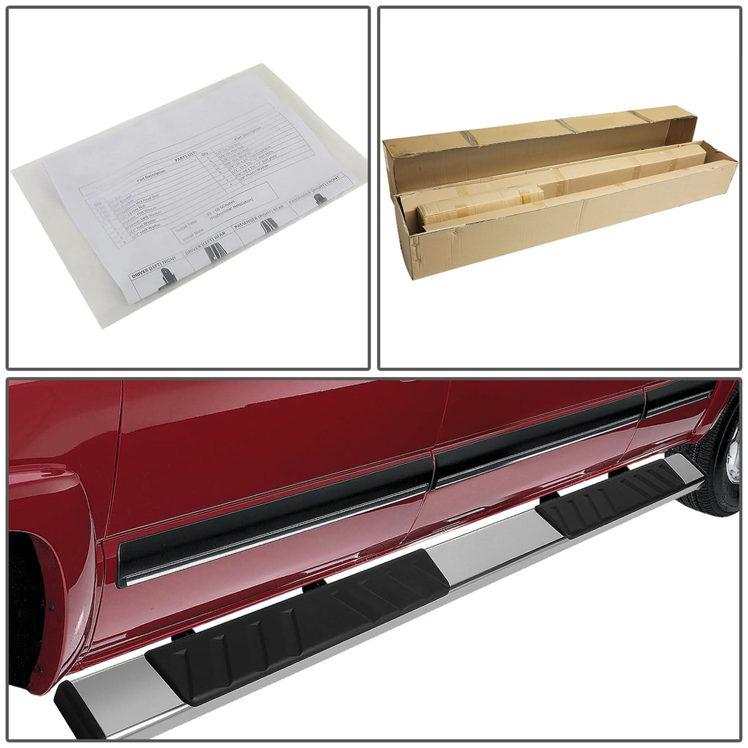 99-16 Ford F-250 F-350 F-450 5" Chrome/Black Nerf Bars Extended Cab