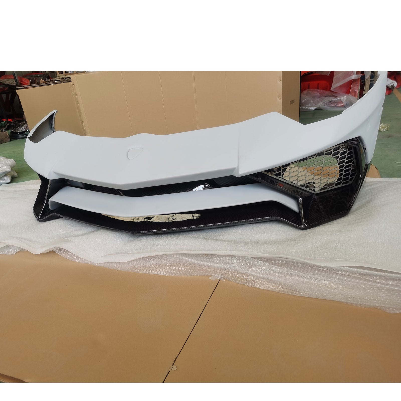 LP750 SV Style Semi Carbon Fiber Front Bumper for Lamborghini Aventador LP700 LP720 Upgrade - Bull Boost Performance