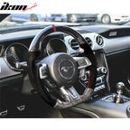 2015-2017Â Ford Mustang V3 Steering WheelMatte CF Synthetic Suede Red R