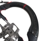 2015-2017 Mustang V4 Matte Steering Wheel Red Ring CF Real Leather