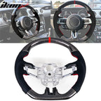2018-2023 Ford Mustang V1 Steering Wheel w/ Red Stitching Carbon Fiber