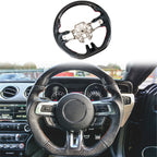 2018-2023 Ford Mustang V1 Steering Wheel w/ Red Stitching Carbon Fiber
