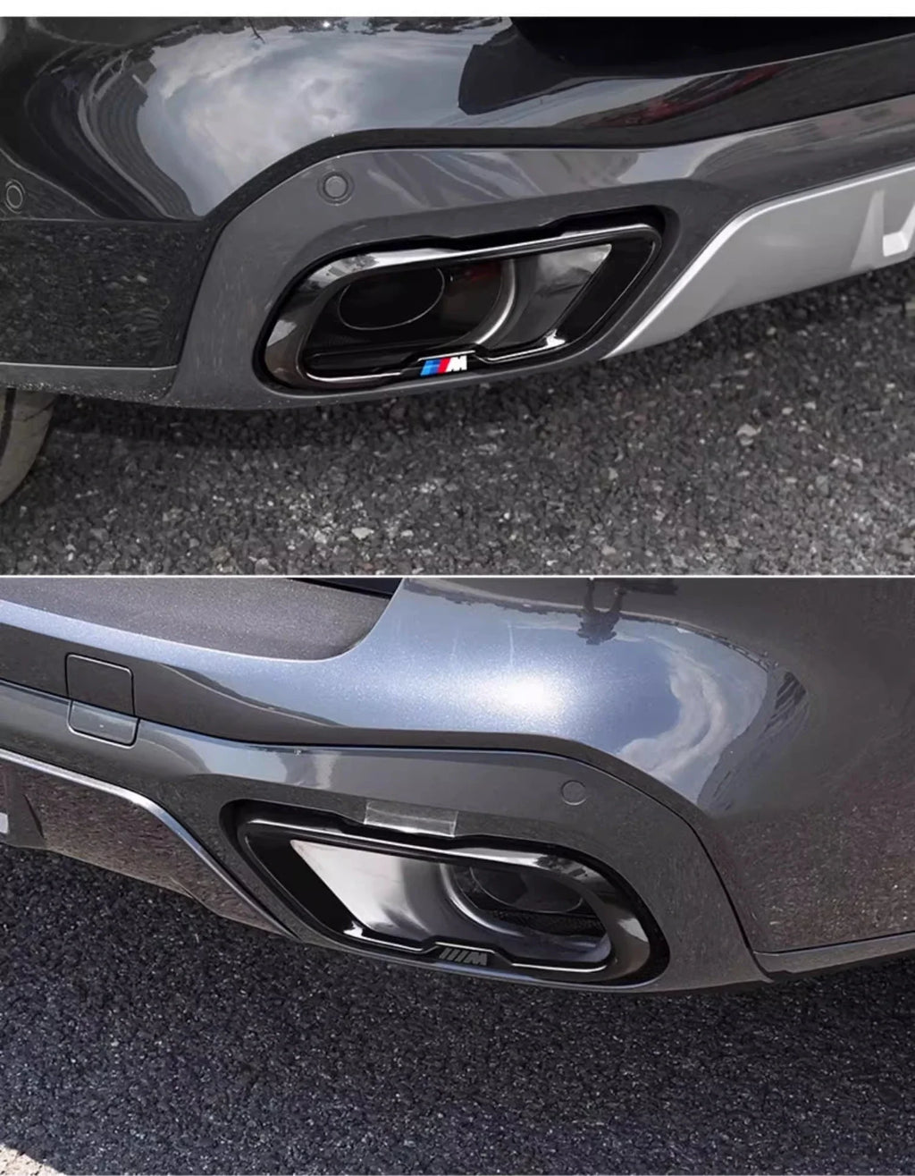 BMW X7 Black Knight Style Exhaust Tip Tail Throat Decorative Cover (Single Hole / Outer Frame)