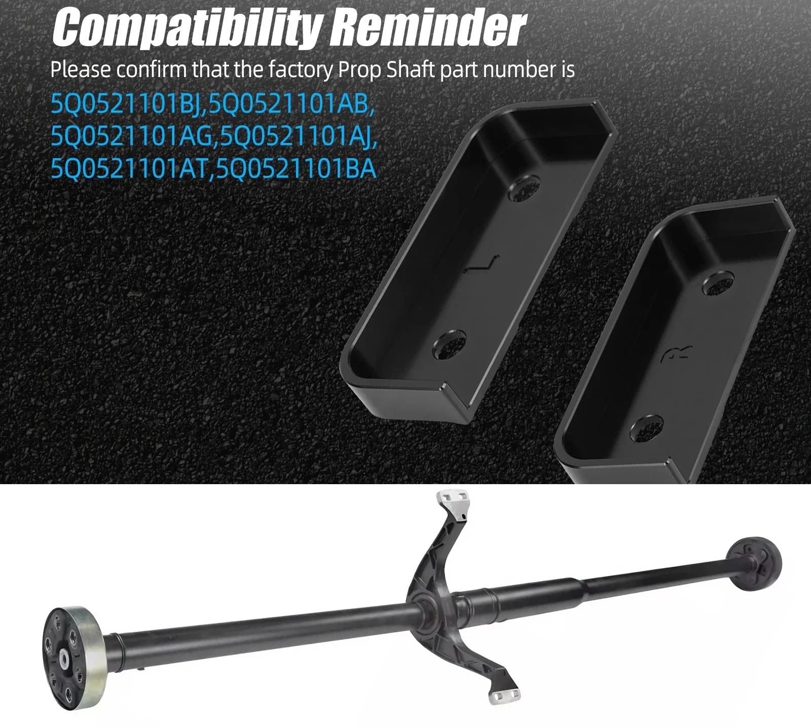 VW Golf R MK7 MK8 / Arteon R / Audi S3 RS3 TT TTRS RSQ3 / Seat Leon / Cupra Ateca Billet Aluminum Prop Shaft Bearing Alignment Kit 2013 - 2021