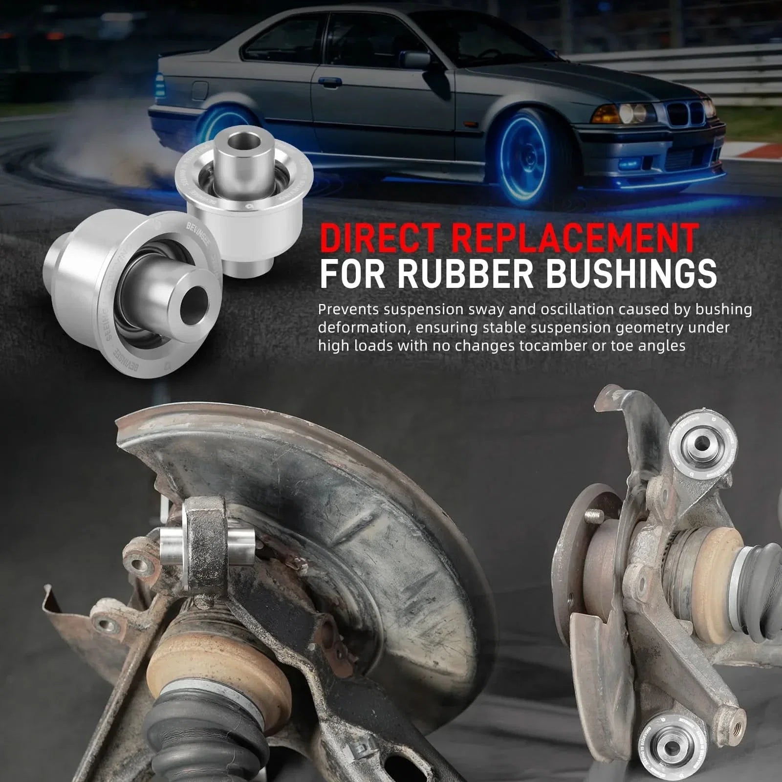BMW E36 / E46 3 Series & E85 / E86 / E89 Z4 Rear Control Arm Outer Spherical Bushing Kit 1992 - 2016 (Replaces 33326775551 / 33326771828 / 33321136311)